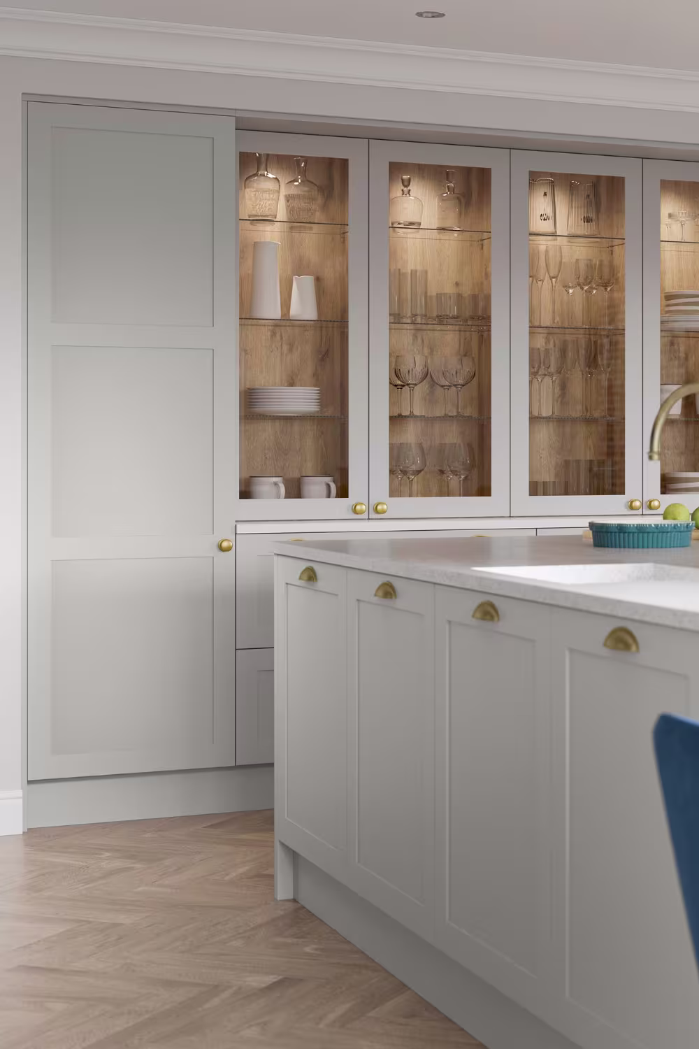 light grey shaker kitchen painted door